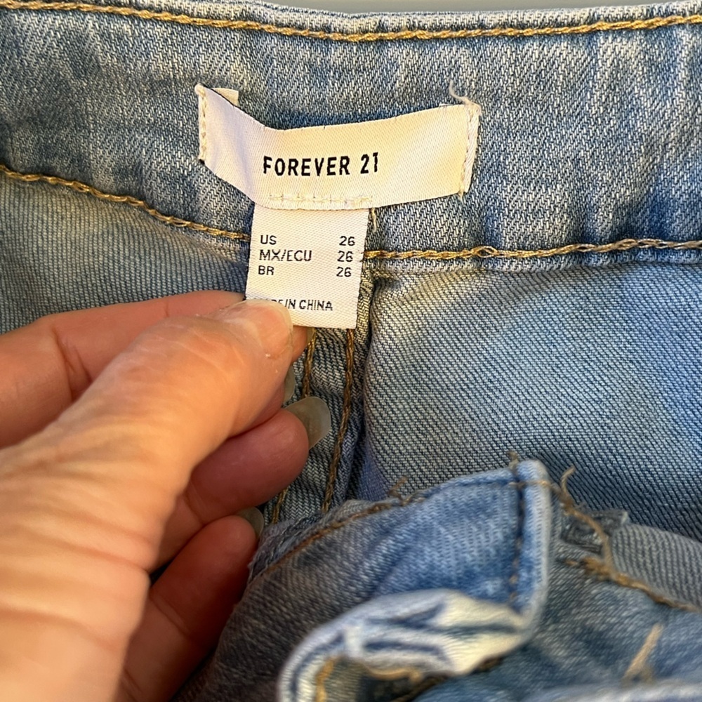 Forever 21 Light Blue Wide Leg High Waist Super Flare  Jeans 26x30 - Picture 3 of 5
